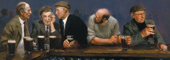 pub drinking painting