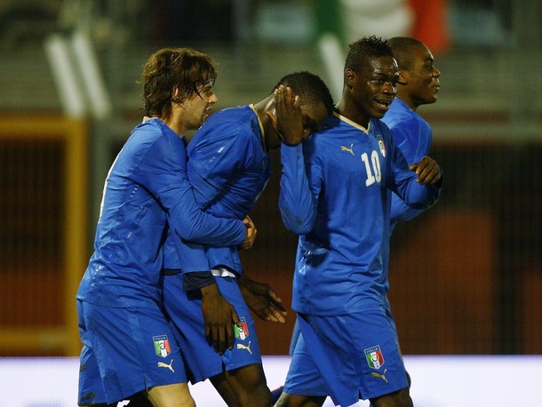 Balotelli with Italy U21 against Hungary
