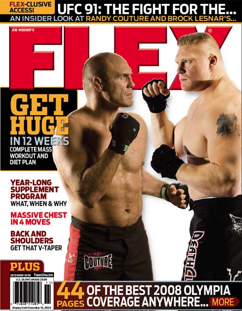 Randy Couture and Brock Lesnar FLEX magazine cover